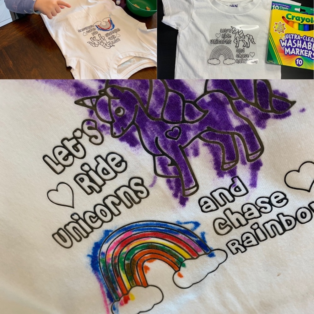 Kid’s Coloring Shirt with Markers - Multiple Designs Available! - Picture 6 of 16